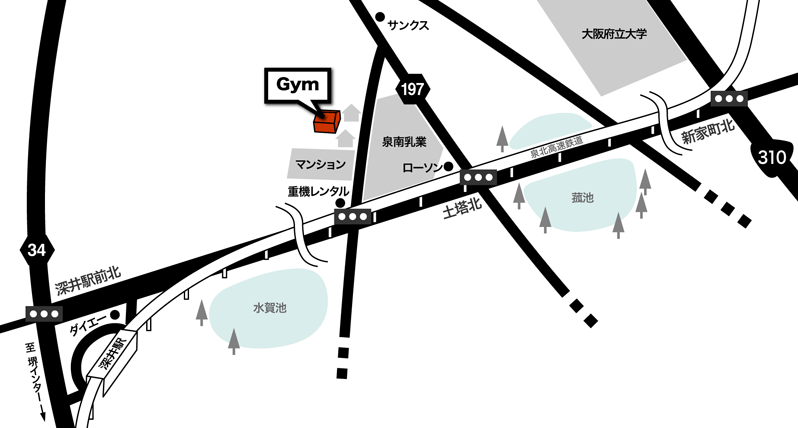 堺リードジム地図